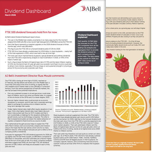 Dividend dashboard Q1 2026