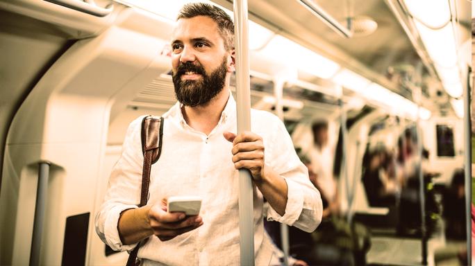 Man on tube 