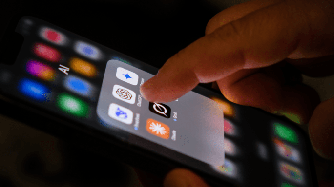 AI apps on a mobile screen