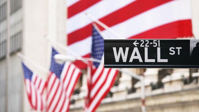 American Flag Flying on Wall Street