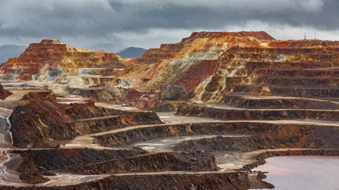 An open pit mine