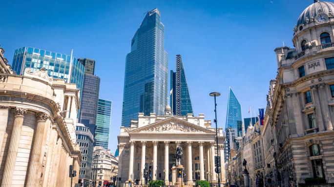 city of london and bank of england and royal exchange