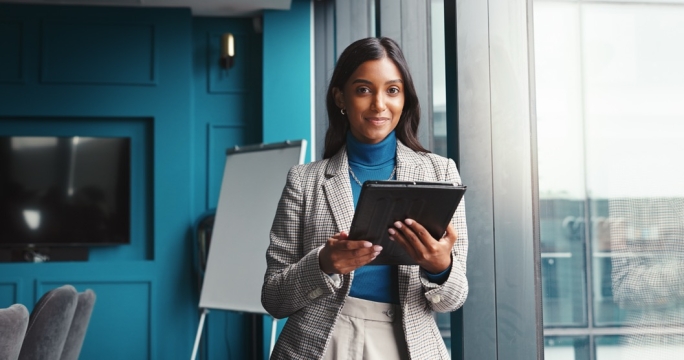 Confident lady working
