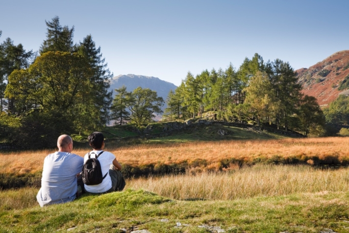Couple enjoying British countryside