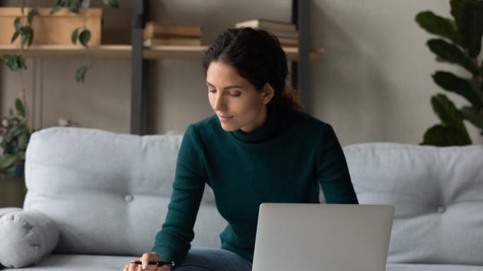 Woman focused on paperwork