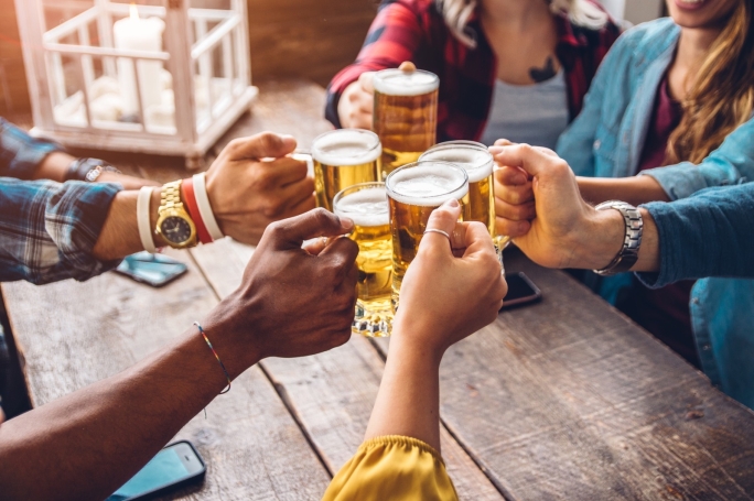 Group of people drinking