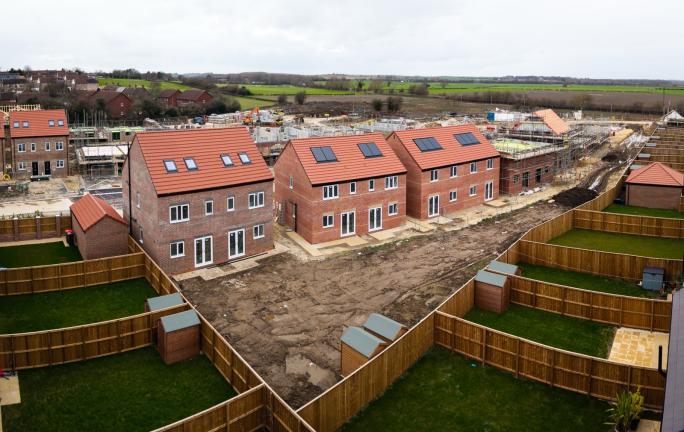 A row of new build houses