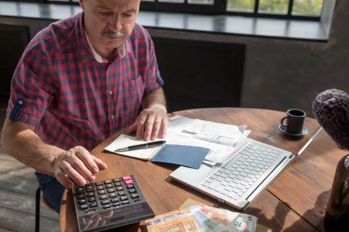 Man checking his bank balance
