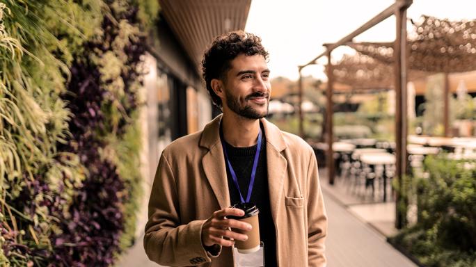 Man feeling happy with himself