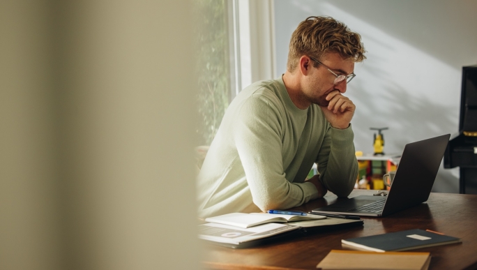 Man looking at phone 