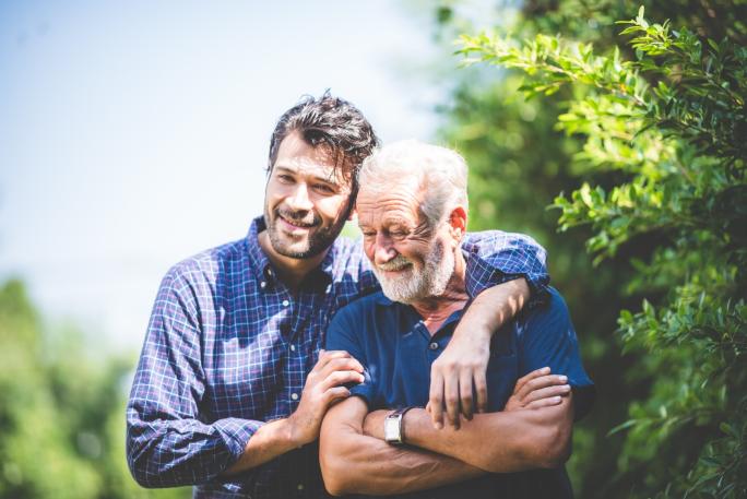 Man with father