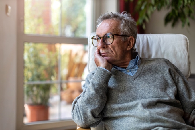 Pensioner looking