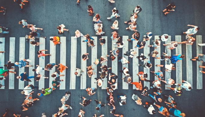 People crossing road