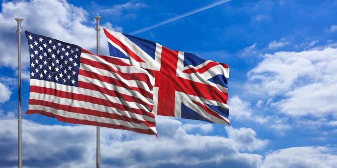 UK and USA flags