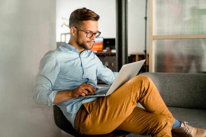 Young man on laptop