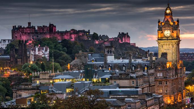 aerial view of edinburgh