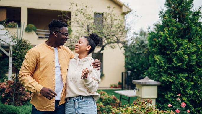 Couple buying a house