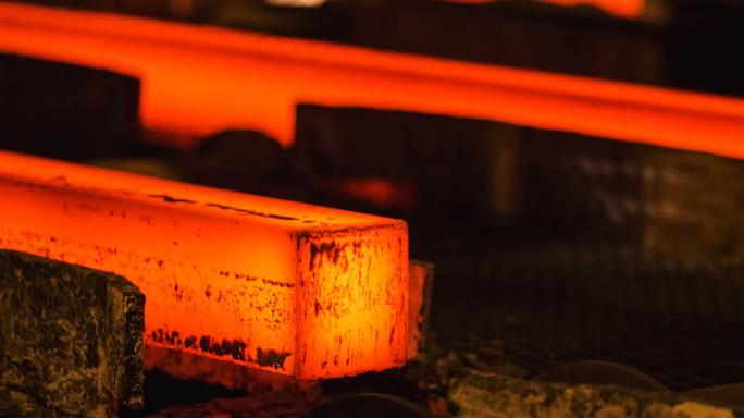 hot steel being worked on