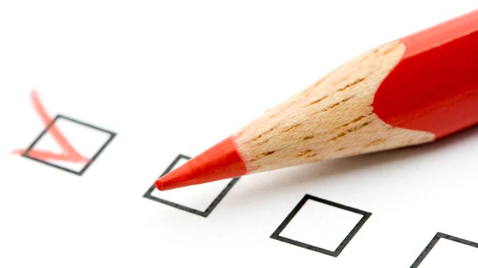Voters' ballot and pencil