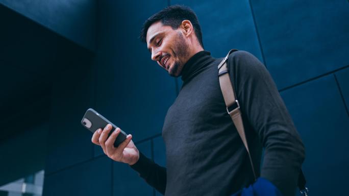 Man looking at phone