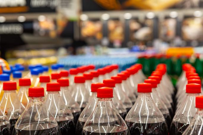 rows of plastic bottles