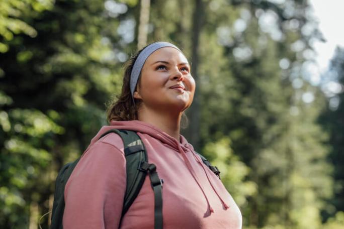 smiling female hiker