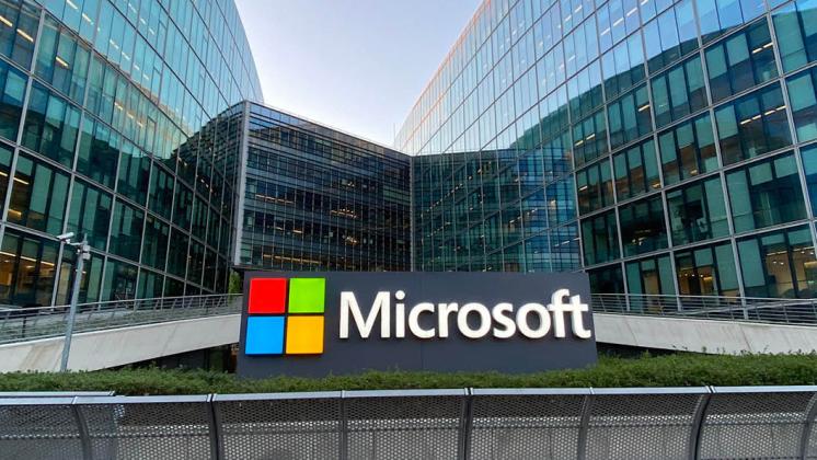 Outside the Microsoft headquarters in Washington