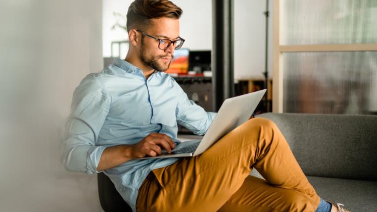 Young man on laptop