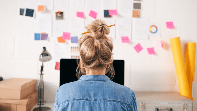 Woman working at desk