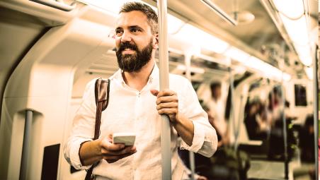 Man on tube 