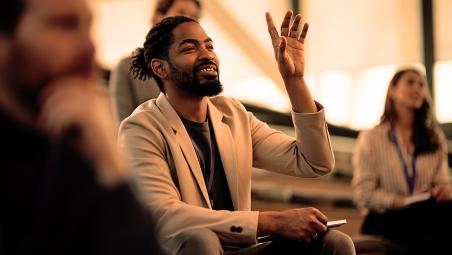 A Man asking a question