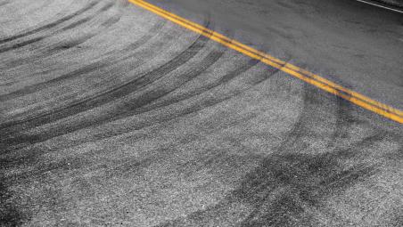 Black tire skid marks