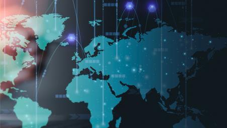 Digital map of world