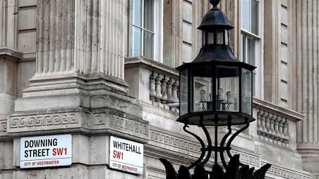 Downing Street wall and sign