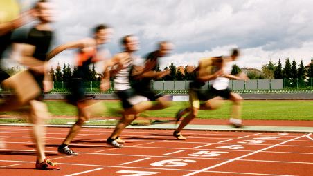 Athletes on the finish line