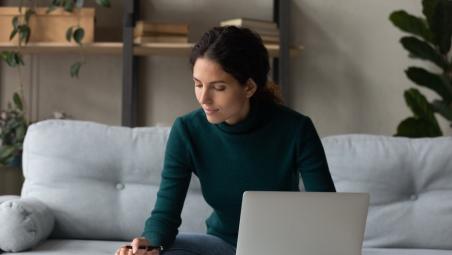 Woman focused on paperwork