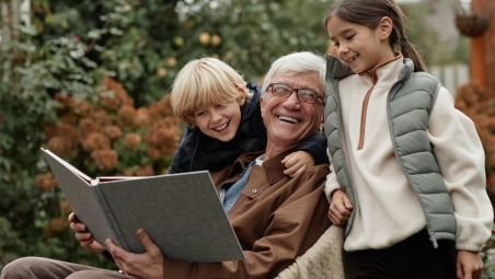 Grandad with grandchildren