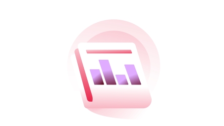 Financial report icon with bar chart