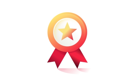 Award ribbon with star