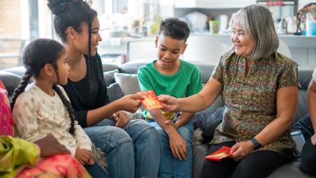 Lady gifting presents