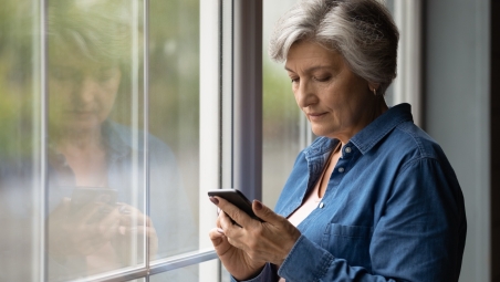 Lady looking at mobile