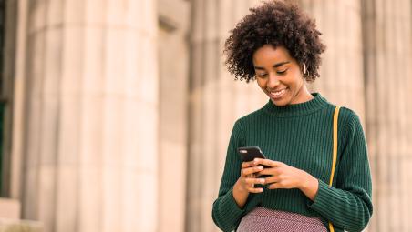 Lady looking at her mobile