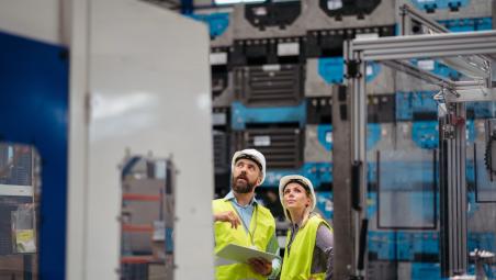 Man and woman working