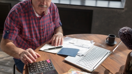 Man checking his bank balance
