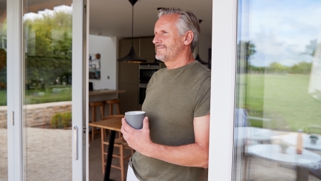 Man drinking coffee
