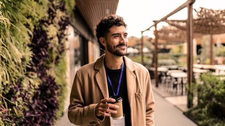 Man feeling happy with himself