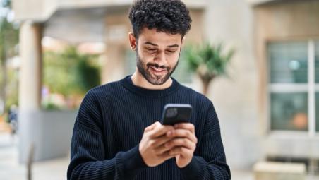 Man looking at phone