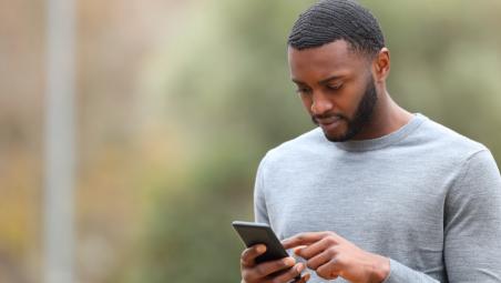 Man using mobile phone