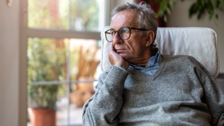 Pensioner looking