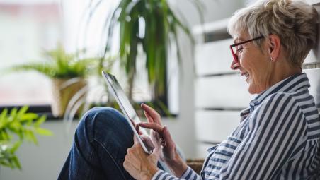 Senior woman using tablet